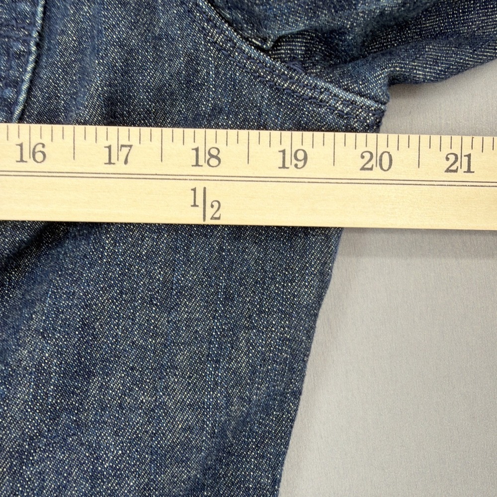 Levis Strauss Jacket Womens Large Blue Denim 2 Button Waist Stretch Button Up - Picture 10 of 12